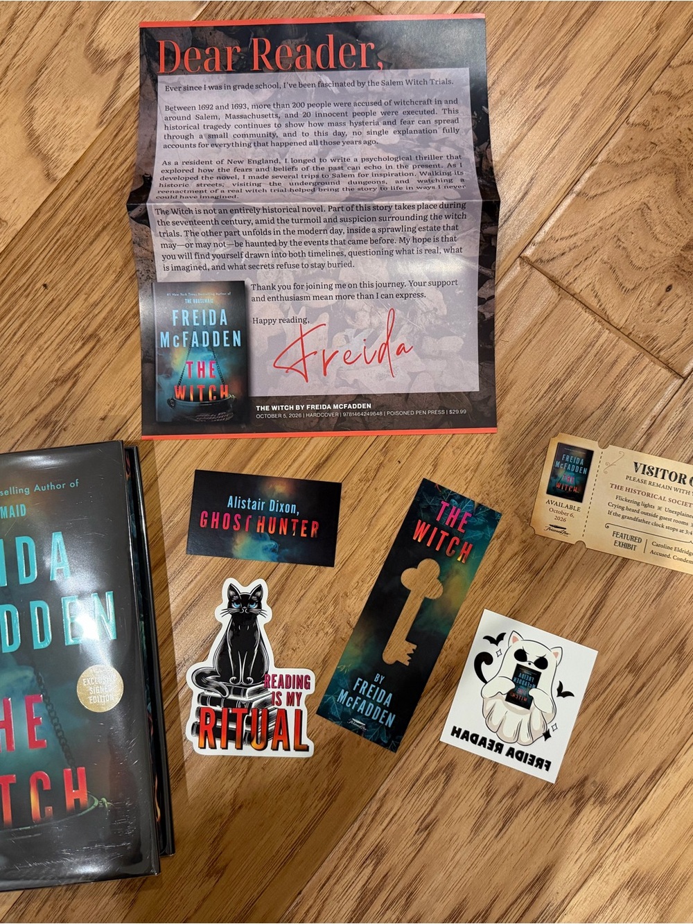 The Witch Hardcover by Freida McFadden SIGNED with extras
